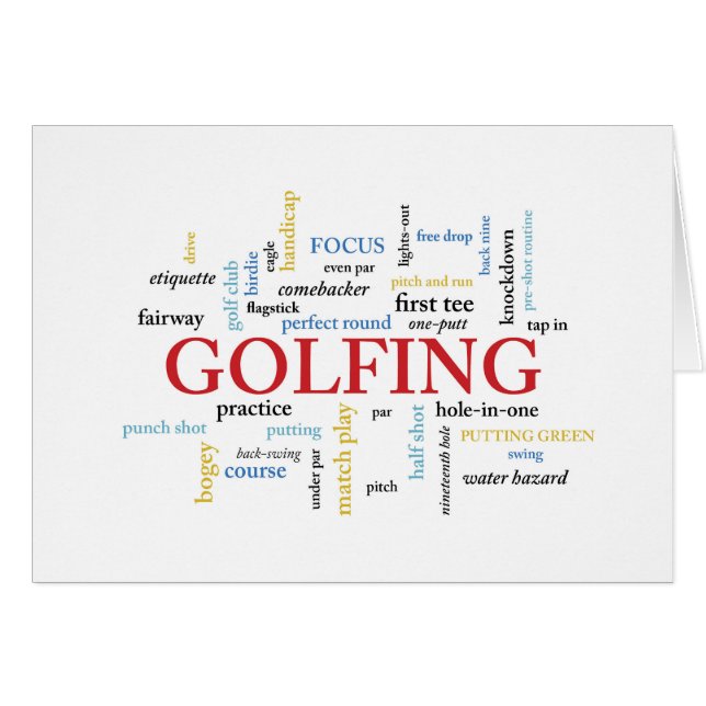 Golfing Birthday in Words (Front Horizontal)