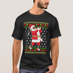 Golfing Black African American Santa Claus Golf Ch T-Shirt