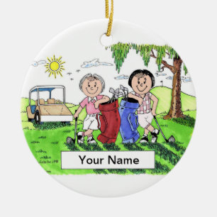 Golfing Buddies - Female & Female Ceramic Tree Decoration