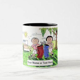 Golfing Buddies - Female & Female Two-Tone Coffee Mug