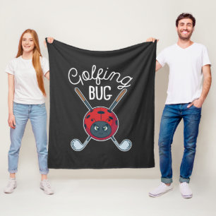 Golfing Bug Cute Outdoor Sports Golf Gag Novelty Fleece Blanket