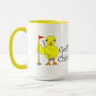 Golfing Chick Text Mug