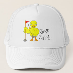 Golfing Chick Text Trucker Hat