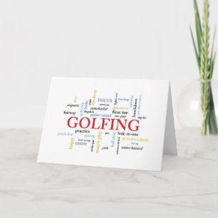 Golfing Coach Birthday in Words Card