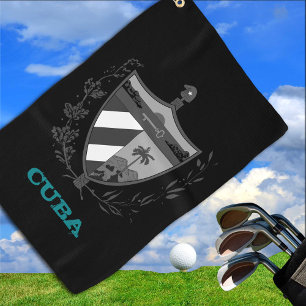 Golfing Cuba & Cuban coat of arms / flag Golf Towel