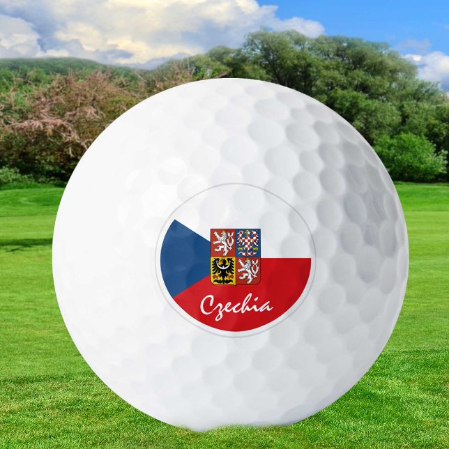 Golfing Czechia & Czech Republic Flag / Golf Ball (Creator Uploaded)
