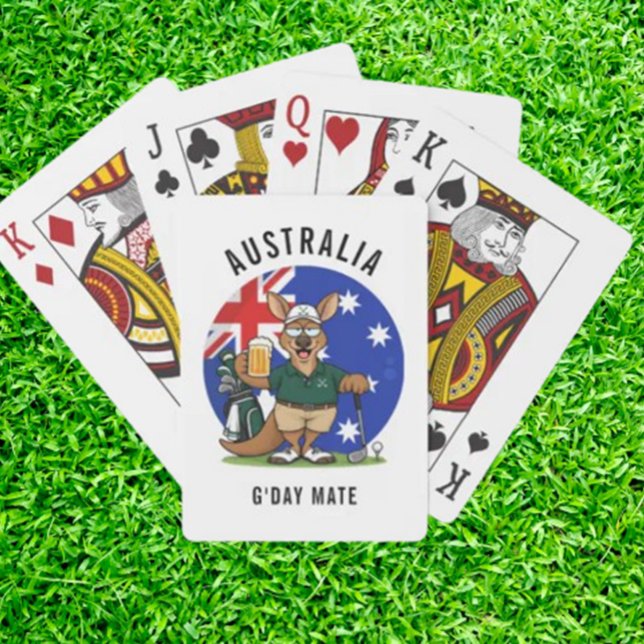 Golfing Dad Aussie Kangaroo Playing Cards ( Once you’ve played a hand with this deck, every other pack of cards feels boring,)