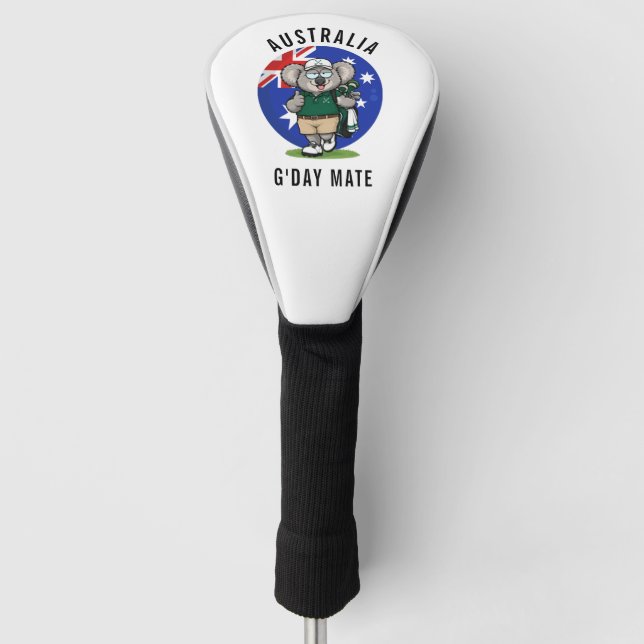 Golfing Dad Aussie Koala Golf Head Cover (Front)