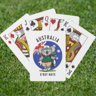 Golfing Dad Aussie Koala Playing Cards