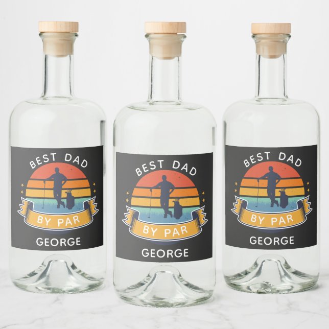 Golfing Dad Fathers Day Outdoor Sports Gag Liquor Bottle Label (Bottles)