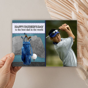Golfing Dad   Golfer Photo Happy Father's Day Card