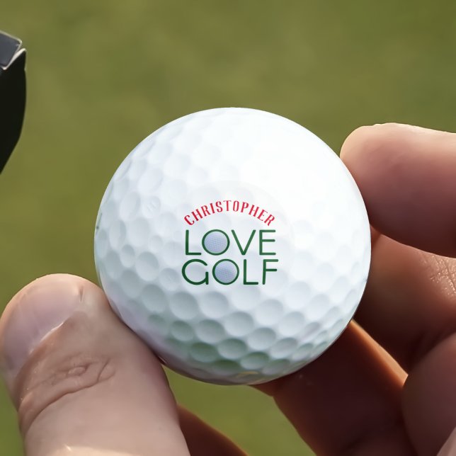 Golfing Dad Name Monogrammed Love Golf Balls (Love Golf and want only the best golf ball? Add your name and call it yours.)