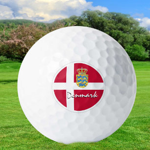 Golfing Denmark & Danish Flag / Golf Ball
