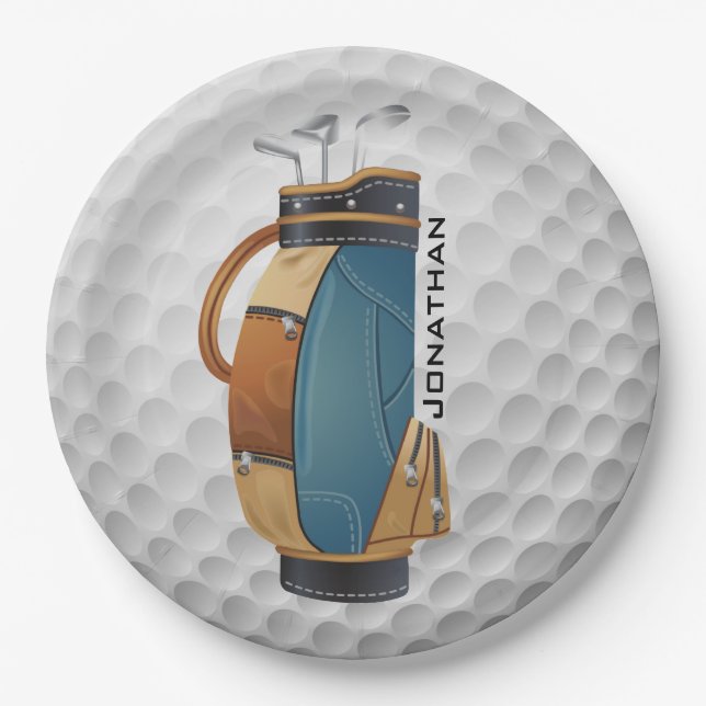Golfing Design Paper Party Plate (Front)