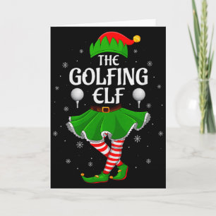 Golfing Elf Christmas Family Girls Women Elf Squad Card