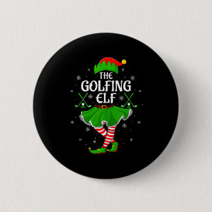 Golfing Elf Christmas Girls Women Elf Squad Xmas F 6 Cm Round Badge