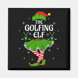 Golfing Elf Christmas Girls Women Elf Squad Xmas F Magnet