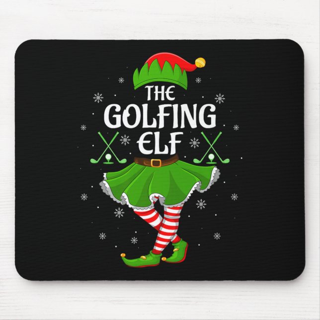 Golfing Elf Christmas Girls Women Elf Squad Xmas F Mouse Mat (Front)