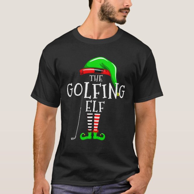 Golfing Elf Family Matching Christmas Group Funny  T-Shirt (Front)