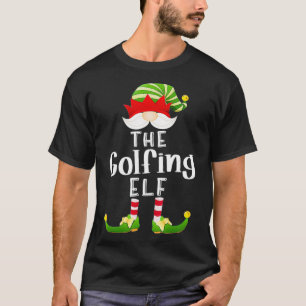 Golfing Elf Group Christmas Funny Pajama Party T-Shirt
