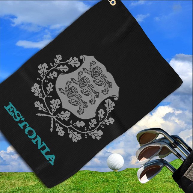 Golfing Estonia & Estonian coat of arms / flag Golf Towel (Creator Uploaded)