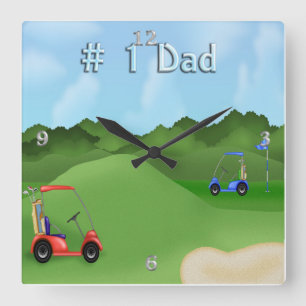 Golfing Father's Day Wall Clock