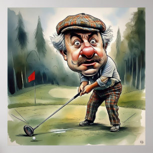 Golfing Finesse - Large Golf Art Print