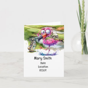 Golfing  Flamingo  Unite: A Birthday golf party  Invitation