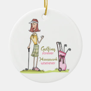 Golfing Forever Ceramic Tree Decoration