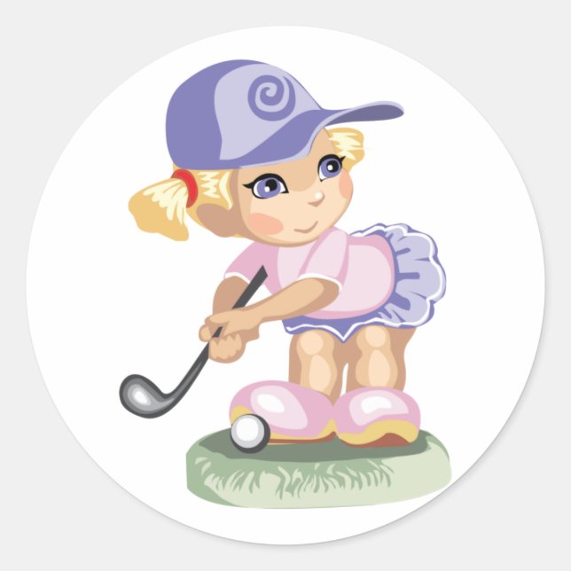 Golfing Girl Sticker (Front)
