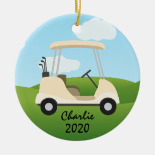 Golfing Golf Cart Ornament