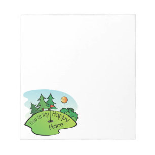 Golfing Golf Course Hole Happy Place Notepad