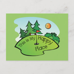 Golfing Golf Course Hole Happy Place Postcard