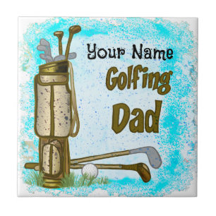 Golfing Golf Dad   Tile
