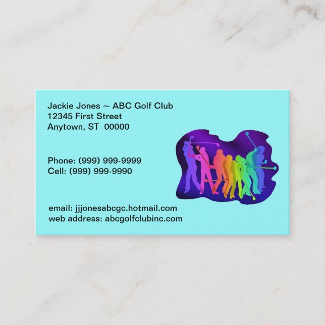 Golfing Golf Golfers Contact Business Cards Card (Front)