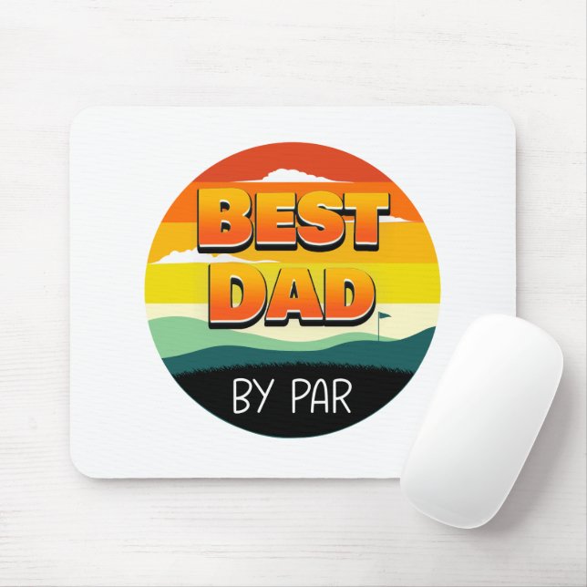 Golfing Golfer Dad Best Dad By Par Mouse Mat (With Mouse)