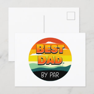 Golfing Golfer Dad Best Dad By Par Postcard