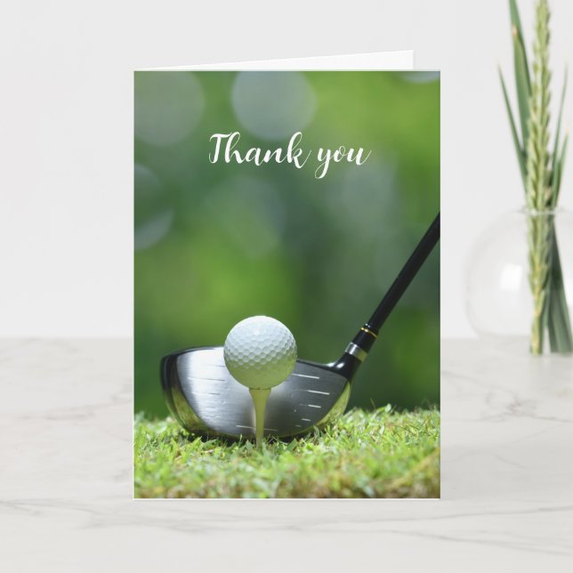 Golfing Golfer Golf Fitness Sport Thanks Thank You Card (Front)