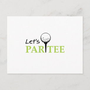 Golfing Golfer  Let's Par  Golf Funny Party Invitation Postcard