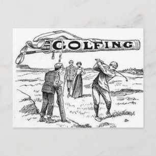 Golfing Golfer Playing Golf Tournament Vintage Postcard