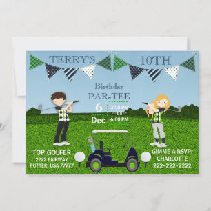 Golfing Golfers Tee Golf Cart Golf Ball Birthday