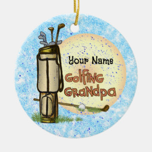Golfing Grandpa golf Ceramic Tree Decoration