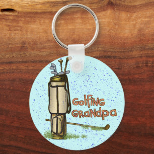 Golfing Grandpa Key Ring