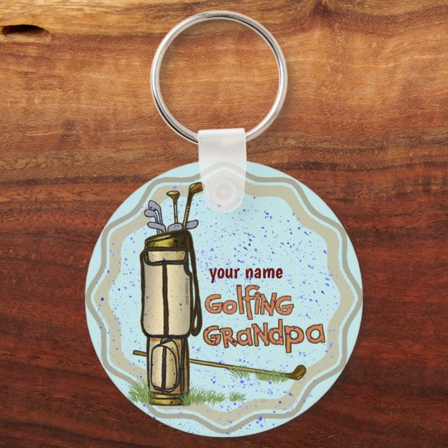 Golfing Grandpa keychain (Front)