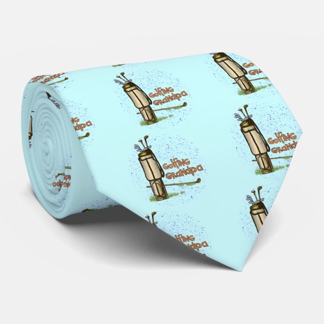 Golfing Grandpa Tie (Rolled)