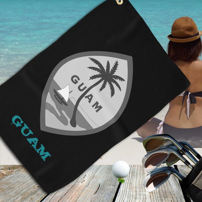 Golfing Guam & Guamaian coat of arms / flag Golf Towel (Creator Uploaded)