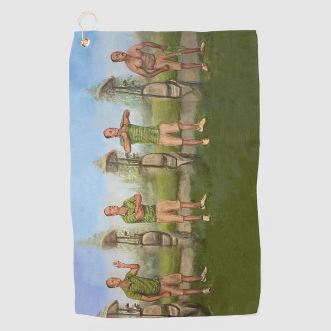 Golfing guy freaks out. Golf Towel (Front)