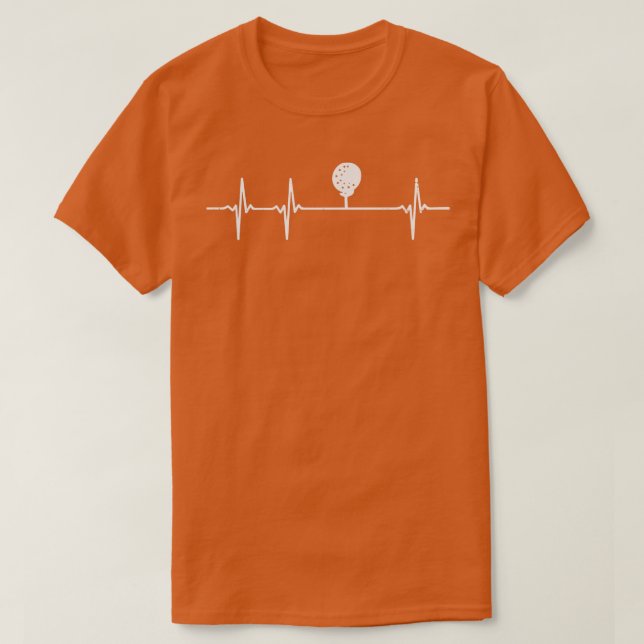 Golfing Heartbeat Golf Player Gift  T-Shirt (Design Front)