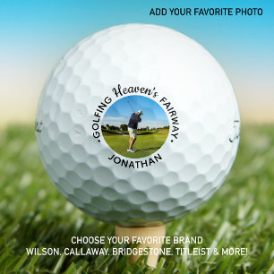 Golfing Heaven's Fairway Golf Lover Memorial Photo Golf Balls