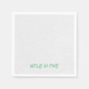 Golfing HOLE IN ONE Text Fun Golf Ball Retirement Napkin
